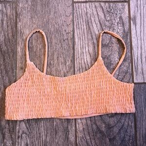 Peach Textured Crop Top